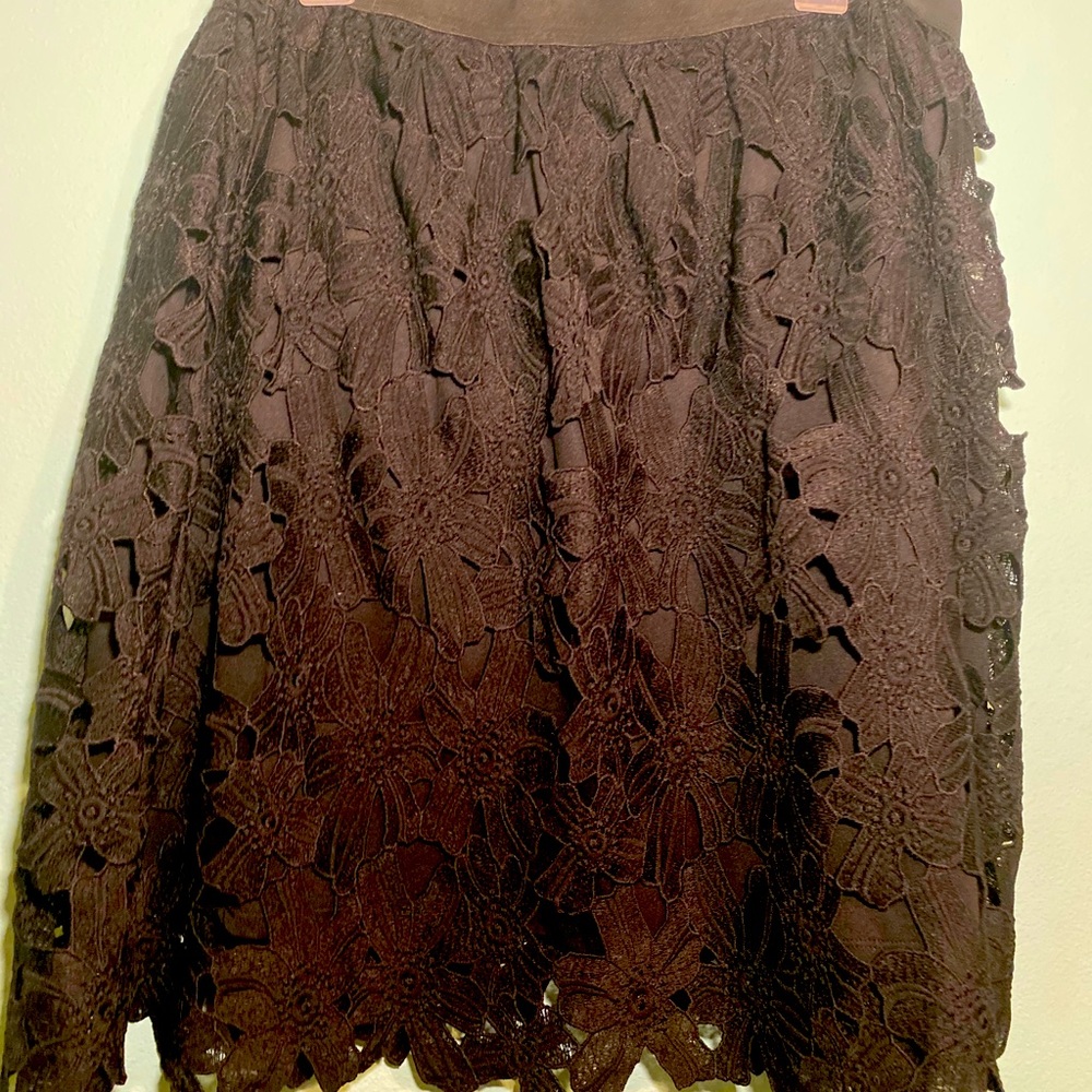 Black lace size XL high waisted skirt